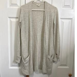 Gray Wool Cashmere Blend Open Front Cardigan Size 4